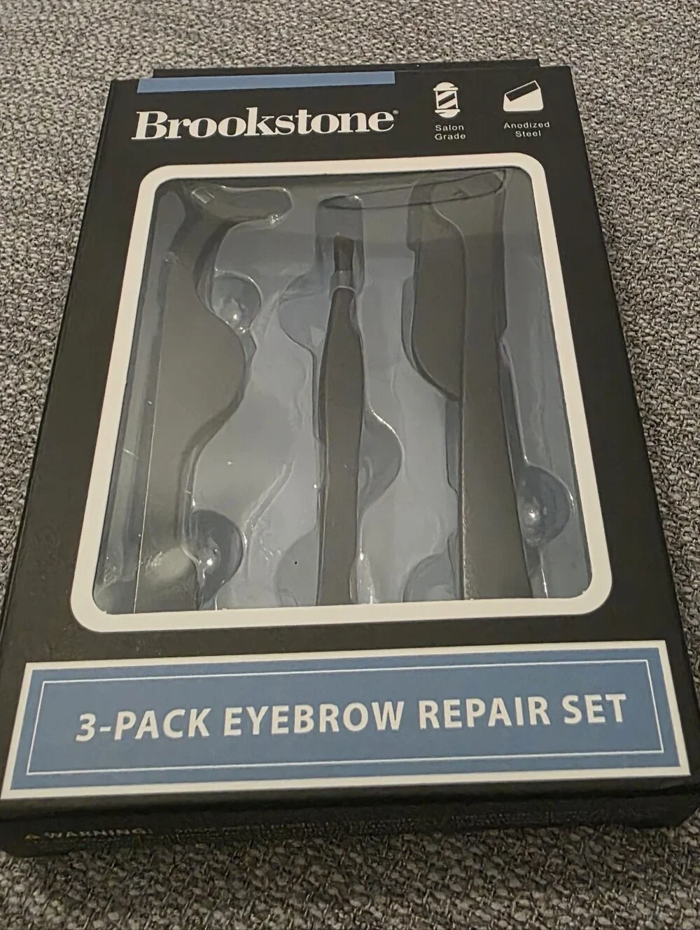 New Brookstone Black 3-Pack Eyebrow / Eyelash Set